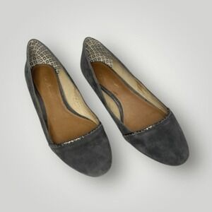 MATT BERNSON VINTAGE Grey Suede Flats, Size 9
